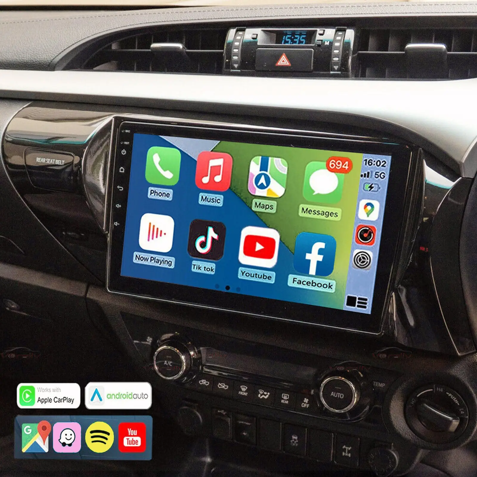 Carplay Android Auto Camera Navi Head Unit Suitable for Toyota Hilux 2015-2022 With Apple Carplay Android Auto - Image 5