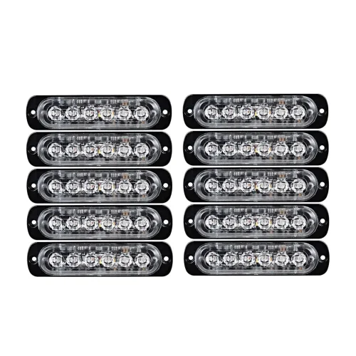 10x Amber Strobe Light 6 LED Grill Mount Flashing Beacon Suitable For Recovery Breakdown Use