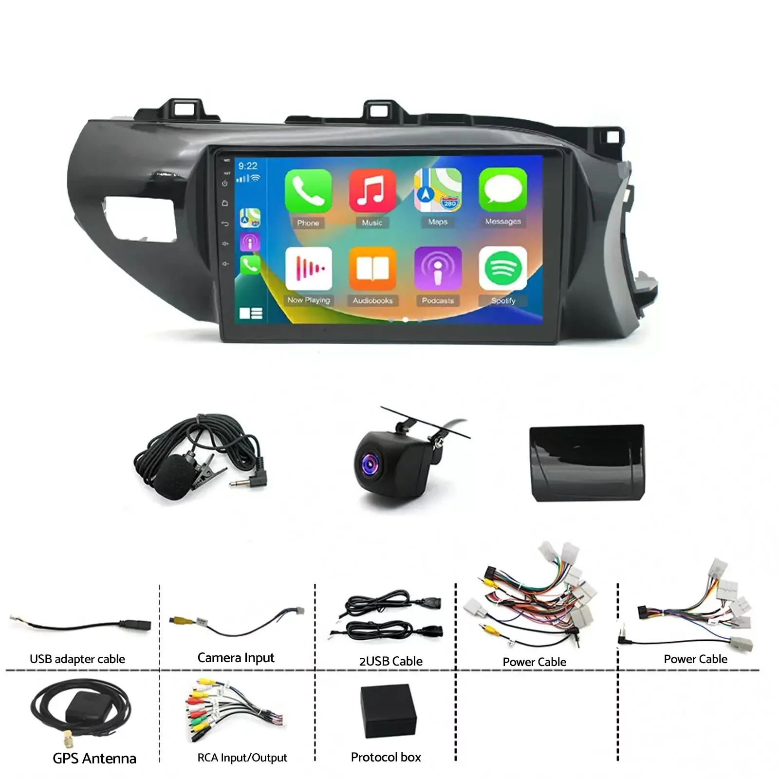 CarPlay Radio Head Unit Suitable For Toyota Hilux 15-22 Android 14 Apple 4+64G - Image 2