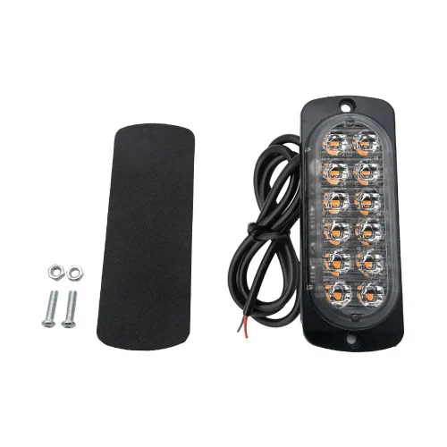 12 LED Strobe Light Emergency Warning Beacon White Amber 12V/24V