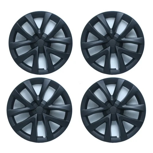 4x Matt Black Wheel Hub Caps Suitable For Tesla Model 3