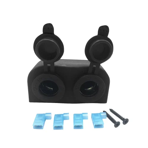 12V-24V Dual Port Surface Mount Cigarette Lighter Suitable for Car Boat Caravan RV