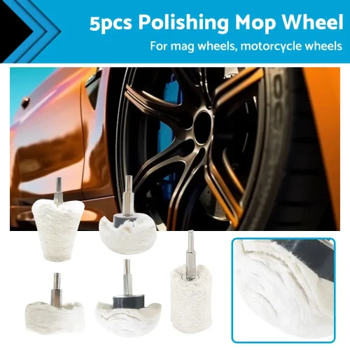 5PCS Polishing Buffing Pad Mop Wheel Drill Kit for Manifold Aluminum Stainless