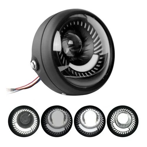 6.5-inch Motorcycle LED Headlight DRL Hi/Lo Running Light Suitable For Cafe Racer Motorcycles