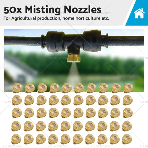 50x Brass Misting Nozzles 0.024 inch Suitable For Cooling System Water Mister Sprinkle