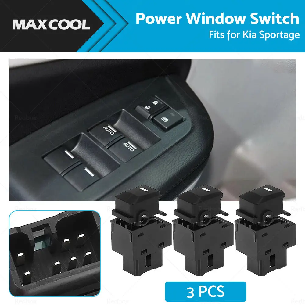 3x Passenger Side Power Window Switch 93580-3W000 Fit For Kia Sportage 2010-2015 - Image 2