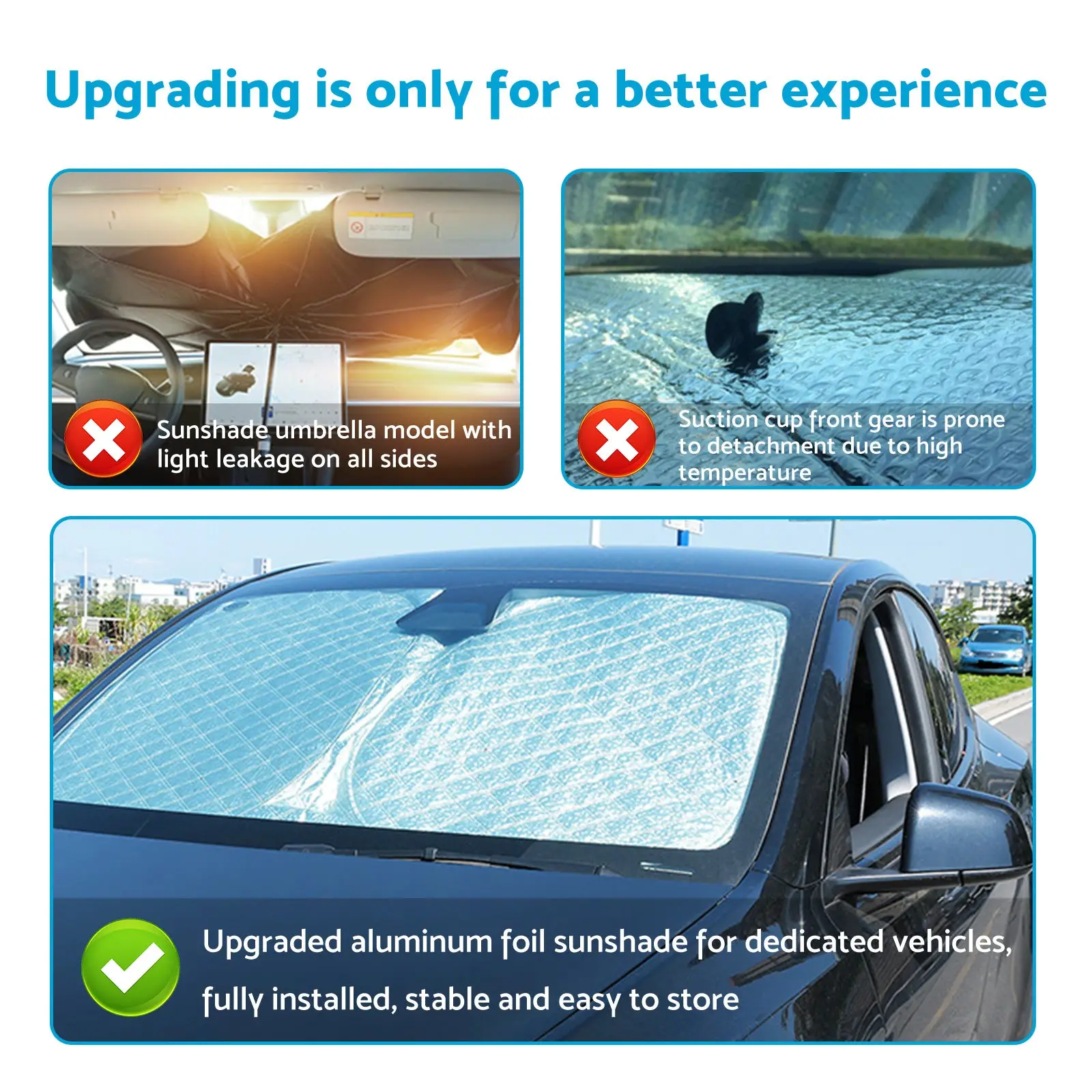 Buy 6 layer aluminum foil windscreen sun shade for Toyota Camry XV70 2024-on with UV protection by MAXCOOL Products On Sale A