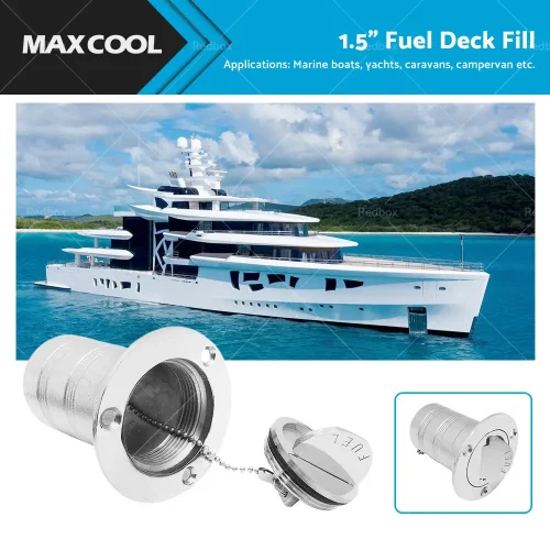 1. 5 inch Fuel Deck Fill Keyless Polished Fuel Filler Stainless Steel For Marine Boat