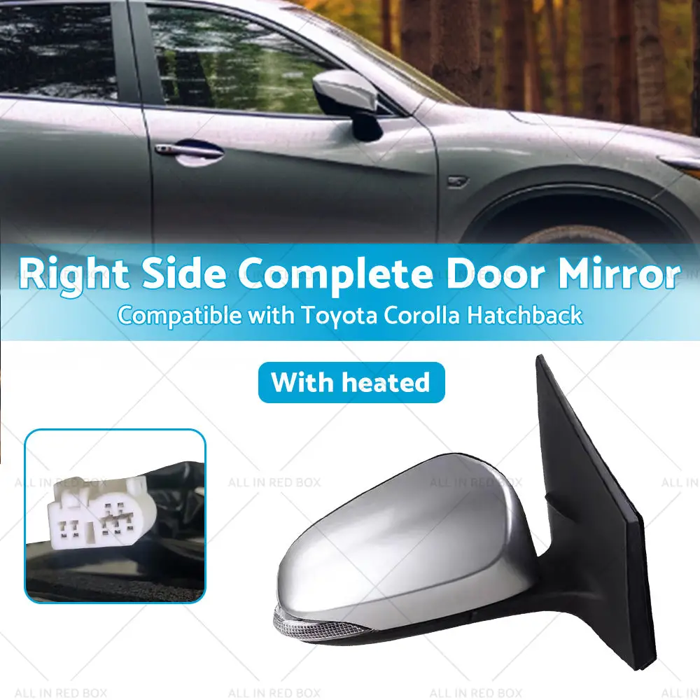 Door Mirror Suitable for Toyota Corolla ZRE182 12-18 Hatch Right Silver Heated - Image 3