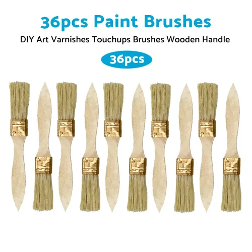 36PCS 1inch Chip Paint Brush DIY Art Varnishes Touchups Brushes Wooden Handle 1inch