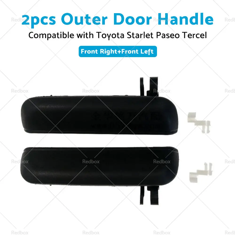 Pair LHRH FRONT Outer Door Handle Suitable For Toyota Starlet EP91 96~99 Black - Image 4
