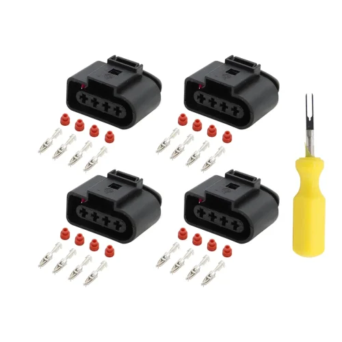 Ignition Coil Connector Repair Kit 4x 4-Way Female Suitable For Audi / VW 4B0973724