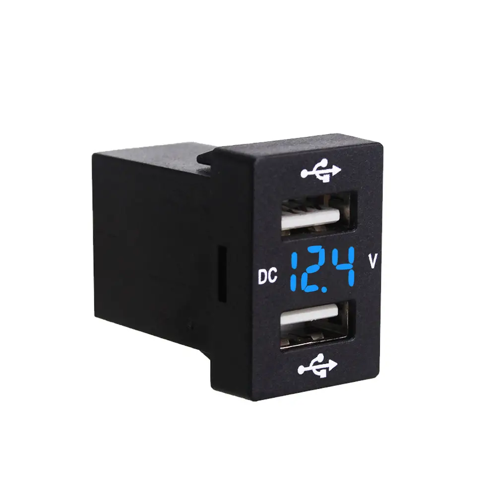 Dual USB Charger + Volt Meter Suitable For Toyota Hilux Prado Blue LED 12V 4.2A - Image 6