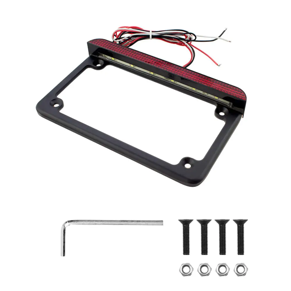 Motorcycle License Plate Frame Bracket With LED Brake Light Suitable For Harley-Davidson - Image 5