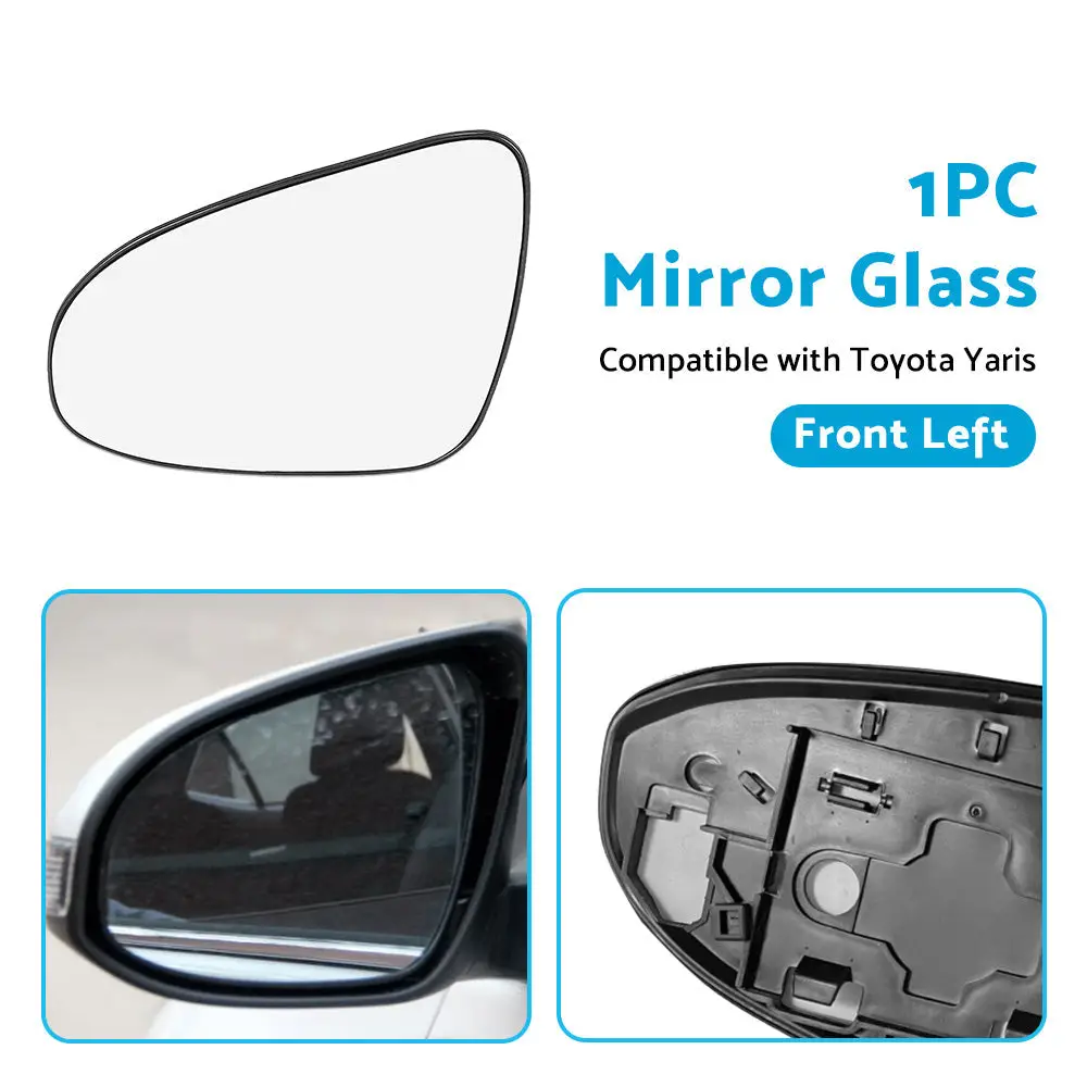 Left Side Mirror Glass with Back Plate Suitable For Toyota Yaris 2012-2017 - Image 4