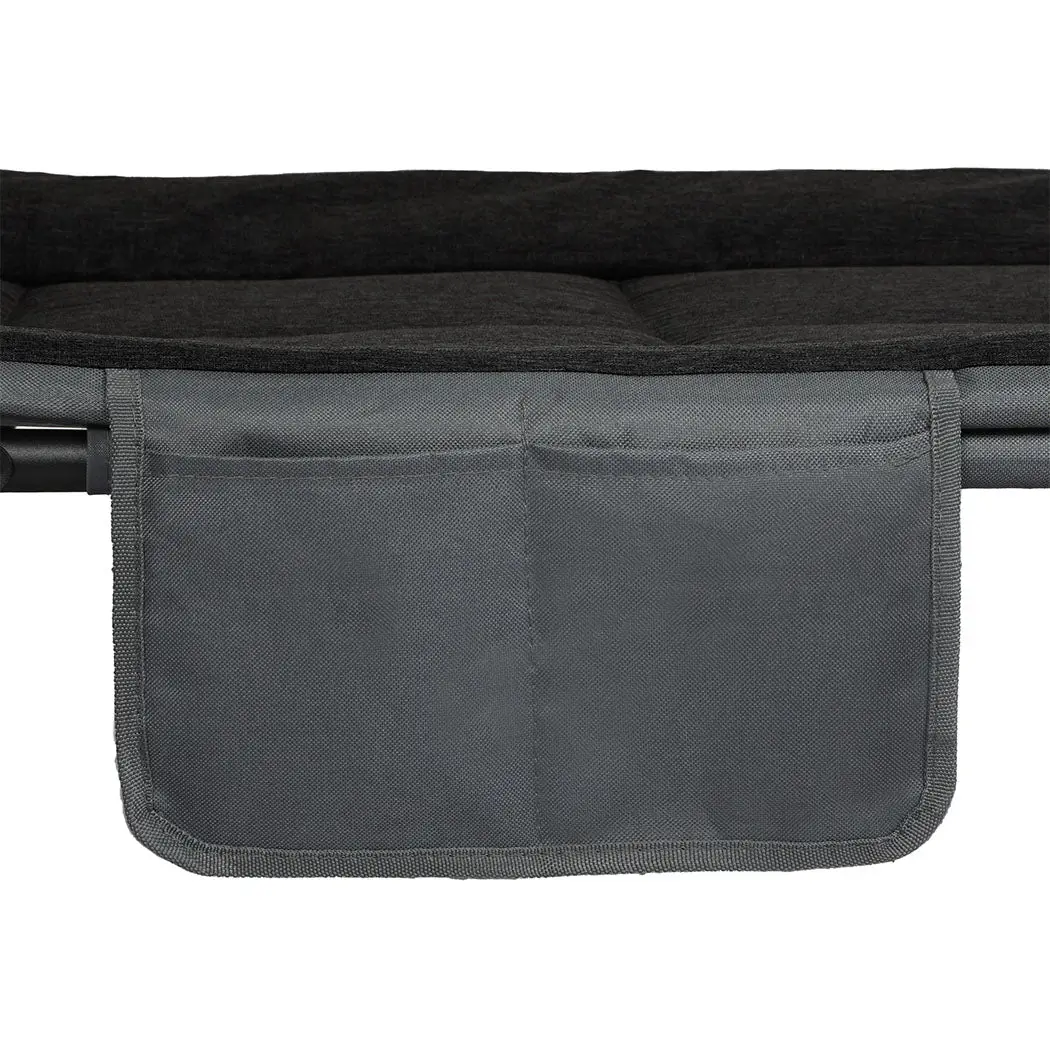 Levede Folding Camping Bed Camp Cots Black - Image 4