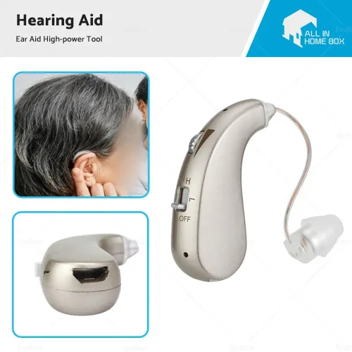 Rechargeable Digital Hearing Aid Severe Loss BTE Ear Aid HIGH-POWER Tool Kit